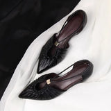 KYLETHOMASW  -  Women Pointed Hollow Pleated Flat Shoes Outdoor Shallow Casual Sandals Comfortable Breathable Fashionable Women Shoes New