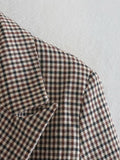 KYLETHOMASW  -  England Double Breasted Casual Blazer Mujer Women Blazers Ins Fashion Blogger Retro Plaid Blazer WomenAnd Jackets