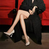 KYLETHOMASW  -  Star style Fashion Square toe Soft Leather Women Pumps Spring Autumn Office Lady Stiletto High heels Female Party Dress Shoes