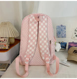 KYLETHOMASW  -  All Match High-capacity Backpack Women Students Travel Schoolbag Sweet Y2k Aesthetic Letter Print Dots Plaid Patchwork Backpacks