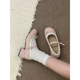 KYLETHOMASW  -  Fashionable  Knot Flat Heel Mary Janes Shoes Slip-On round Toe Rubber Outsole Summer Season Women's Footwear