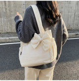 KYLETHOMASW  -  Lightweight Commuting Tote Bag Bow Versatile Shoulder Bags for College Students