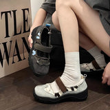 KYLETHOMASW  -  Women's Retro Style Shallow Mouth Casual Mary Jane Autumn New Fashion Versatile Comfortable Thick Soled Sports Single Shoes