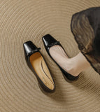 KYLETHOMASW  -  Single Shoes Women's Autumn Retro Simple Mary Jane New Square Head Shallow Mouth Comfortable Soft Leather Women's Shoes