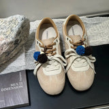 KYLETHOMASW  -  Retro Sporty Thick Bottom Breathable Heightening Shoes Vintage Dequn Round Toe Low Heel Comfortable All Season Women's Shoe