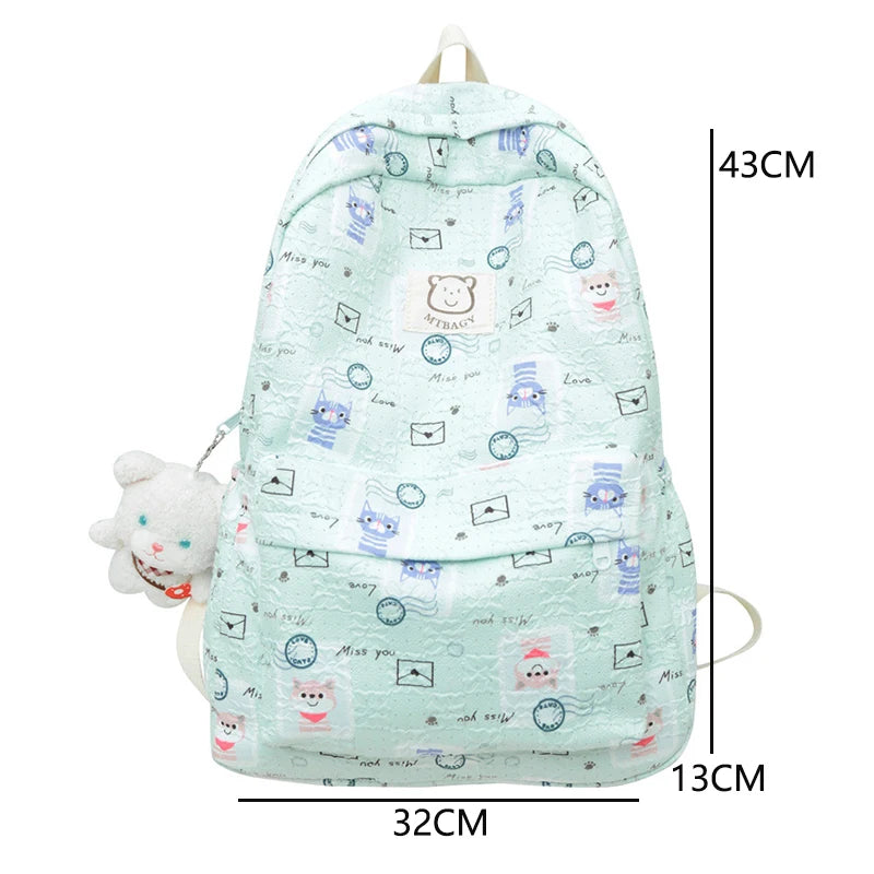 Kylethomasw Primary School Bags for Girls Teenagers Middle Student Backpack Women Nylon Casual Korean Bagpack Cute Cartoon