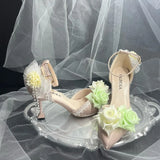 KYLETHOMASW  -  bridal wedding heels High heels shoes elegant champagne Lolita cosplay y2k accessories Wedding shoes 2000s designerdress heel