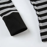 KYLETHOMASW  -  Fashion striped contrasting round neck basic long sleeved spicy girl slim fit versatile slimming casual short top