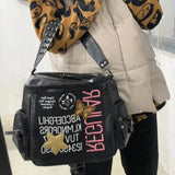 KYLETHOMASW  -  Harajuku Y2k Gothic Punk Letter Star Backpacks Vintage Grunge Rivet Underarm Bag Fashion All Match Trendy Shoulder Bags Women