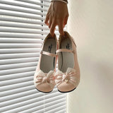 KYLETHOMASW  -  Sweet Lolita Butterfly-knot Women Mary Jane Shoes Concise Mid Heel Patent Leather Dress Shoes Cosplay Party Daily Wear Pumps
