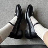 KYLETHOMASW  -  Classic Women's Mary Jane Shoes Exquisite Soft Leather High Heels for Woman French Casual Shoes Designer Shoes Zapatos De Mujer