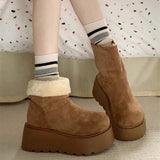 KYLETHOMASW  -  Winter Furry Women Warm Cotton Snow Boots Comfort Shoes Concise Platform Thick Bottom Short Botas De Mujer