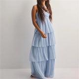 KYLETHOMASW  -  Women's Strapless Long Dress Fashion Sleeveless Tiered Hem Tube Dress Summer Beach Holiday Party Wedding Dress