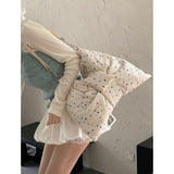 KYLETHOMASW  -  Sweet Polka Dot Bow Bag for Women New Korean Canvas Large Capacity Tote Rossbody Bags