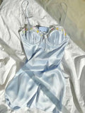 KYLETHOMASW  -  layered ruffle women Dress ruched beige floral party dress puff sleeves ribbon ties chic summer dress new