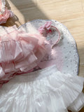 KYLETHOMASW  -  Lolita Kawaii Women Skirts Summer Sweet Saia Fashion A-line Ruffled Cute Jupe  Faldas Mujer De Moda Mini Y2k Aesthetic Skirt