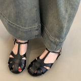 KYLETHOMASW  -  Retro Style Summer Hollow Out Women Flats Sandals Fashion Party Dress Gladiator Shoes Zapatos De Mujer