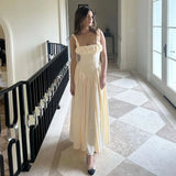 Kylethomasw   Satin Suspender Maxi Dress For Women Ruched Splice Sexy Elegant Sleeveless Club Party Slinky Dress Birthday Robes Female