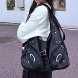 KYLETHOMASW  -  Spicy Girl Motorcycle Bags for Woman Large Capacity Shoulder Bag Tote Bolsos mujer Underarm Sac Femme Crossbady Bolsas Bolsa