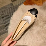 KYLETHOMASW  -  Mixed Color Silver Bowtie Ballets Women Round Toe Flats Office Slip On Loafers Ladies Tweed Cloth Ballerina Bridal Wedding Shoes