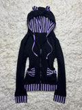 KYLETHOMASW  -  American Vintage Gothic Black Hooded Sweatshirt Autumn Winter Thin Coat Women Y2k Aesthetic Grunge Long Sleeve Jackets