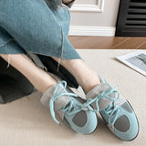 KYLETHOMASW  -  Fashion Splicing Lace Up Flat Sneakers Women Round Toe Mixed Color Comfort Designer Shoe Lightweight Outdoor Running Casual Shoe