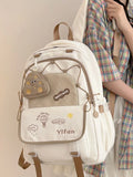 KYLETHOMASW  -  High-value Female High School Student Schoolbag Macaroon Contrast Color Cute All-match Backpacks Large-capacity College Backpack