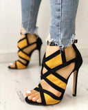 KYLETHOMASW  -  Female Sandal High Heels 2025 Summer Large Size Sale Of Women's Shoes Open Toe Girls Multicolored Closed High-heeled Fashion Big