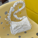 KYLETHOMASW  -  Fashion Bow Women's Bag 2025 Summer New Single Shoulder Underarm Drawstring Pleated Crossbody Square Bags