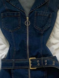 KYLETHOMASW  -  Y2k Denim Dresses Women Spring Summer American Retro Fashion Mini Dress Streetwear Solid Sexy Vestidos Mujer