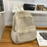 KYLETHOMASW  -  Small Mesh Backpack Bags Women Solid Color Back Packs Females Travel Simple Beach Student School Backpacks