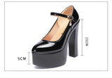 KYLETHOMASW  -  15cm Small Size 32-43 Sexy Extreme Block High Heels Shoes for Dress Model Party Wedding Shallow Thick Bottom Platform Pumps