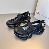 KYLETHOMASW  -  Women's Breathable Mesh Hollow Out Thick Bottom Casual Sports Shoes Thin Mary Jane Shoes Magic Tape Leisure Sports Shoes