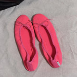 KYLETHOMASW  -  French Silk Round Toe Ballet Shoes In Bright Colors Light Bow Soft Sheepskin Commuting Shoes Elegant Comfortable Autumn Shoes
