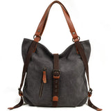 KYLETHOMASW  -  Women Casual Canvas Backpack Multi Function Female Shoulder Bags Portable Travel Backpacks Students School Bag Sac A Dos Bagpack