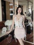 KYLETHOMASW  -  Sweet Girl Sexy Set Women's Summer Camisole Vest Pleated Hip Wrap Short Skirt Two-piece Set Fashion Female Clothes