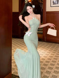 KYLETHOMASW  -  Women Vacation Clothes Sweet Hollow Sexy Halter Skinny Maxi Long Dress Elegant Lady Fashion Evening Party Prom Vestidos Robe New