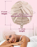 Kylethomasw New Women Satin Solid Sleeping Hat Double Layer Silk Bonnet Adjustable Curly Hair Braid Wrap Night Cap Cross Twist Hair Wraps