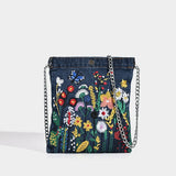 KYLETHOMASW  -  Embroidered flowers women Cowboy shoulder bag fashion chain ladies messenger bags denim handbag personality trend student bag