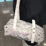 KYLETHOMASW  -  Flower Printing Fashion Embroidery Underarm Bag Sweet Y2k Aesthetic Harajuku Bags for Women Casual Travel Shoulder Handbags