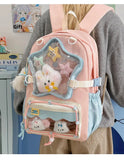 KYLETHOMASW  -  High Capacity School Backpack for Elementary Girls Cute Japanese Ins Style Double Shoulder Bag Breathable Nylon Urban Minimalist