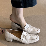 KYLETHOMASW  -  New style women's loafers, slip-on casual small leather shoes, high heels French single shoes