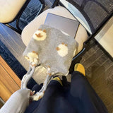 KYLETHOMASW  -  Japanese Kawaii Fluffy Casual Women Handbags All Match Simple Y2k Aesthetic Shoulder Bags Fashion Streetwear Travel Underarm Bag