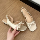 KYLETHOMASW  -  Bow Women Elegant Sandals Flats Shoes Fashion Beach Slippers New Casual Walking Flip Flops Dress Trend Mujer Sandalias
