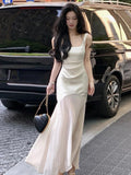 KYLETHOMASW  -  Women Elegant  Mermaid Dress Summer New Fashion Beige Vestidos Female Bodycon Dresses Prom Evening Party Fashion Clothing