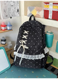 KYLETHOMASW  -  Polka Dot Bag Lace Bandage Bow Mochila Preppy Style Mochilas Mujer Fresh Fashion Backpacks Travel Backpack Bolsas Feminina