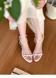 KYLETHOMASW  -  Summer New Bow High Heel Sandals Women's Casual Fashion French Round Head Root Open Toe Slipper New Fashion Sandals