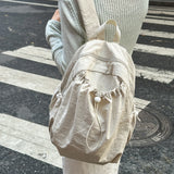 KYLETHOMASW  -  Women's Drawstring Ruched Lightweight Backpack Minimalist Casual Aesthetic Daily Simple Solid Color School Bag New Trend