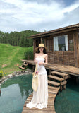 KYLETHOMASW  -  Chic Beach Vacation Long Dress Shiny Sequin Tulle Floor-Length Off-Shoulder Women's Dress Summer High-End Sensation Gown