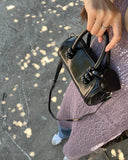 KYLETHOMASW  -  Vintage Pu Leather Black Messenger Bag Women New Retro Handle  Crossbody Bags Ladies Boston Pillow Y2k Handbag Aesthetic